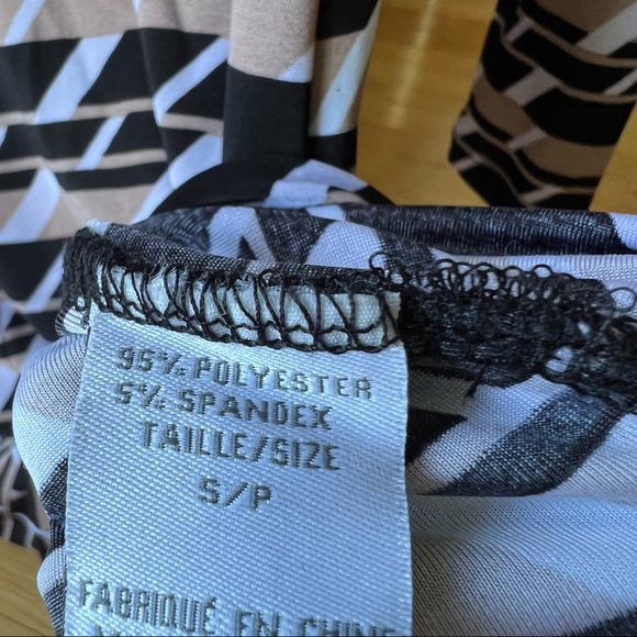 NWT Bodycon Print Dress Black/Camel/White - Picture 4 of 5